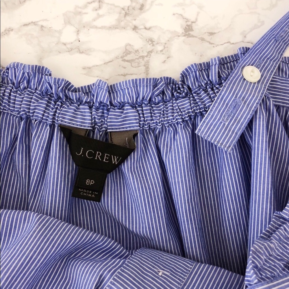J CREW BUTTON AND RUFFLE TOP - Picture 5 of 7